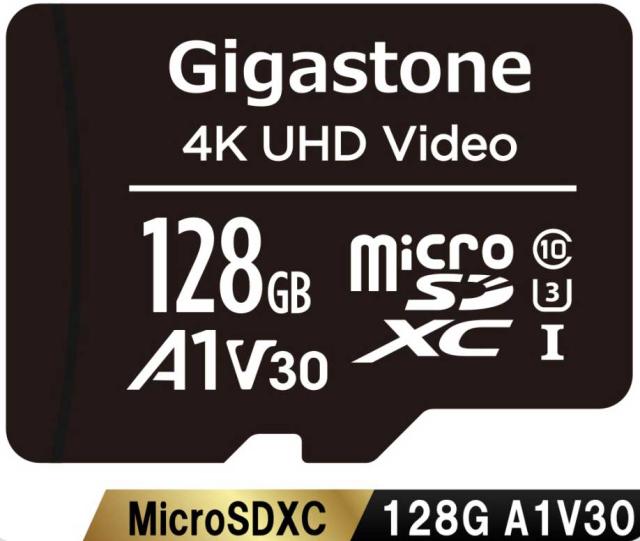 Gigastone｜ギガストーン microSDXCメモリーカード 128GB Class10 UHS-I U3 V30 A1 SDカードアダプタ付 GJMX-128GV3A1返品種別B