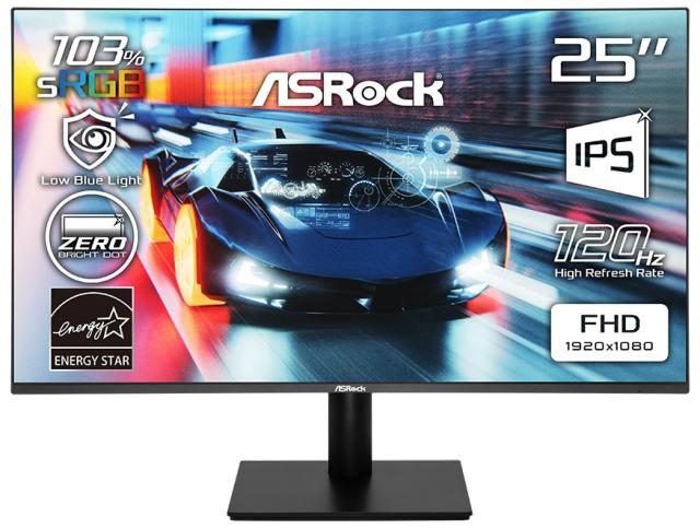 ASRock｜アスロック ゲーミング液晶ディスプレイ(25型/IPS/FHD 1920×1080/120Hz/1ms/HDMI1.4/VGA) Challenger CL25FFA返品種別A