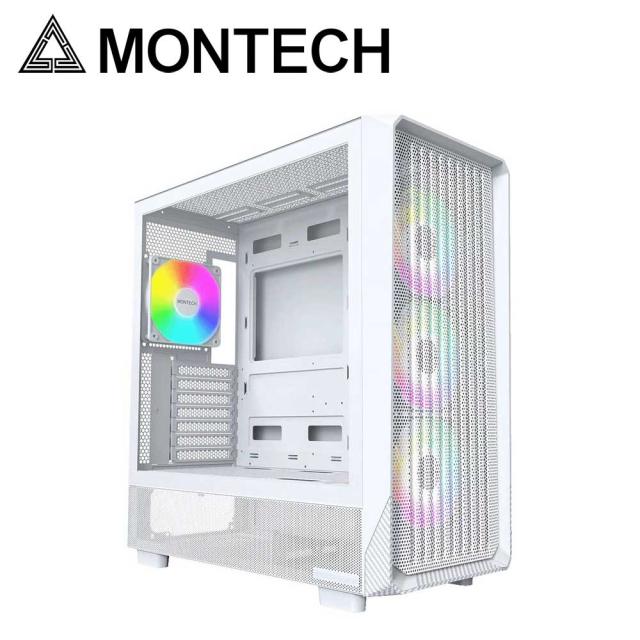 MONTECH｜モンテック X5(W) E-ATXマザーボード対応 フロントメッシュ ガラスパネル(左サイド)採用 タワー型PCケース（ホワイト）X5シリーズ[X5W] 返品種別B