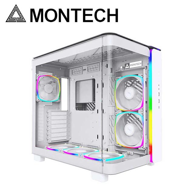 MONTECH｜モンテック KING 95 PRO (W) KING 95 PROシリーズ ATXマザーボード対応 ガラスパネル(フロント・左サイド)採用 曲面ピラーレスPCケース (ホワイト)[KING95PROW] 返品種別B