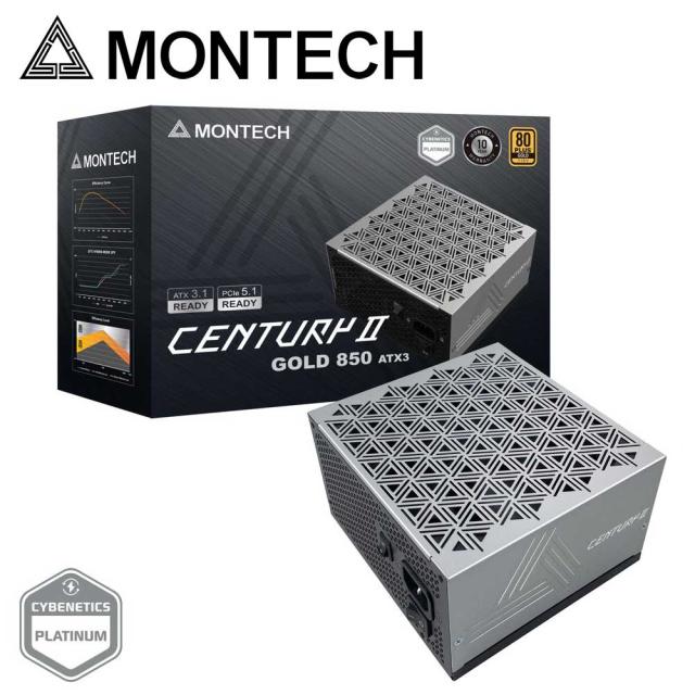 MONTECH｜モンテック CENTURYII-850W CENTURY II シリーズ 80PLUS Gold / Cybenetics Platinum フルプラグイン ATX電源ユニット (850W)[CENTURYII850W] 返品種別B