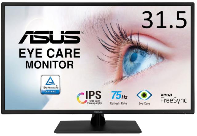 ASUS｜エイスース VA329HE 液晶ディスプレイ(31.5型/IPS/FullHD 1920×1080/75Hz/5ms/HDMI1.4/D-Sub/VESA/3年保証)(ブラック)Eye Care[VA329HE] 返品種別A
