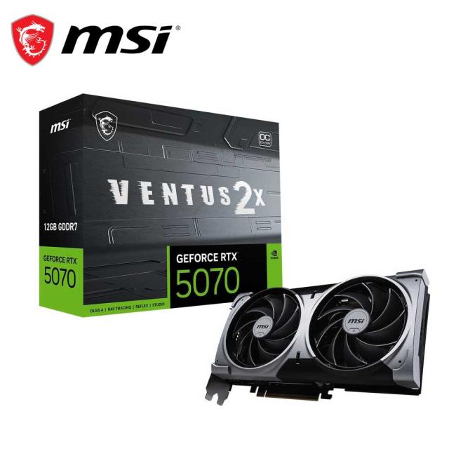 MSI｜エムエスアイ 507012GVENTUS2XOC MSI GeForce RTX 5070 12G VENTUS 2X OC / PCI Express 5.0 グラフィクスゲーム盤（黒いこと）[507012GVENTUS2XOC] 返品カテゴリー化B
