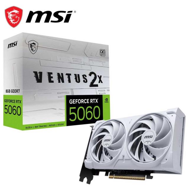 MSI｜エムエスアイ MSI GeForce RTX 5060 8G VENTUS 2X OC WHITE / PCI Express 5.0 グラフィックスボード RTX50608GVEN2XOCW返品種別B