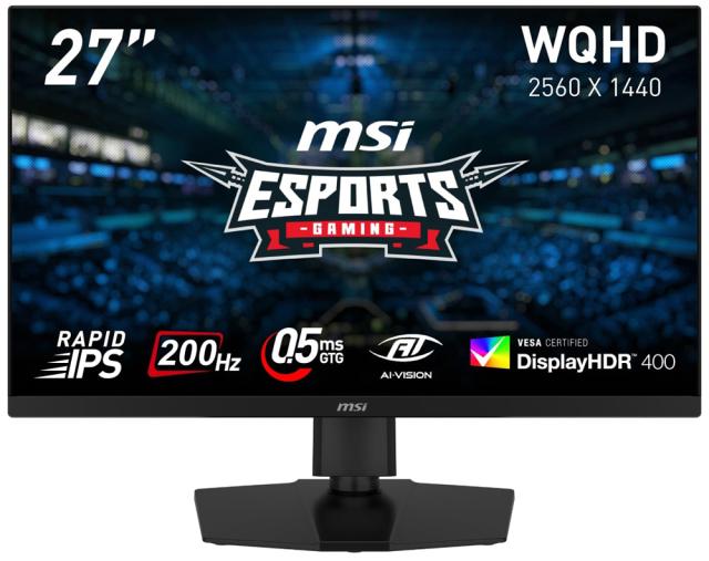 MSI｜エムエスアイ MAG274QPFE20 ゲーミング液晶ディスプレイ(27型/RAPID IPS/WQHD 2560×1440/200Hz/0.5ms/HDR400/HDMI2.0b/DP1.4a/USB TYPE-C/VESA/PIP・PBP対応/3年保証)(ブラック)MAGシリーズ[MAG274QPFE20] 返品種別A