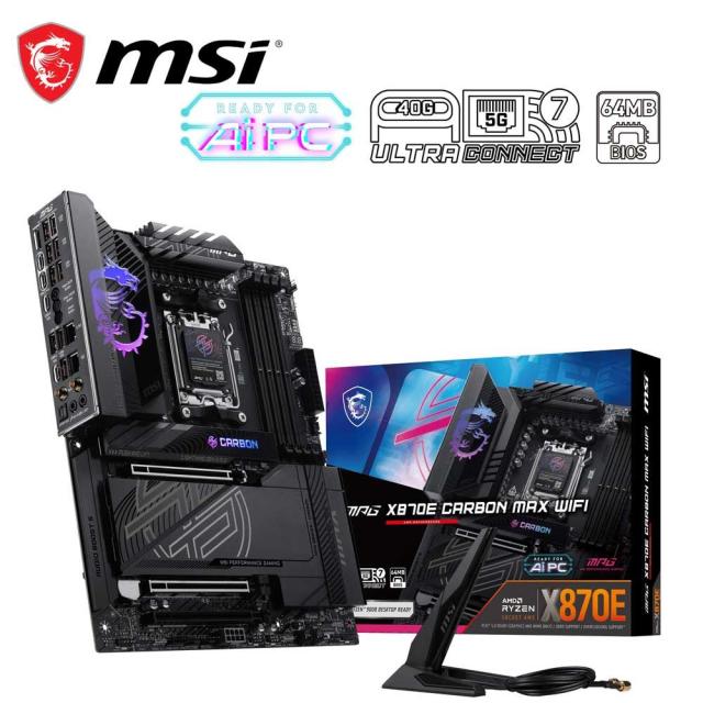MSI｜エムエスアイ X870E-CARBONMAX-WIFI MSI MPG X870E CARBON MAX WIFI マザーボード（ブラック）[X870ECARBONMAXWIFI] 返品種別B