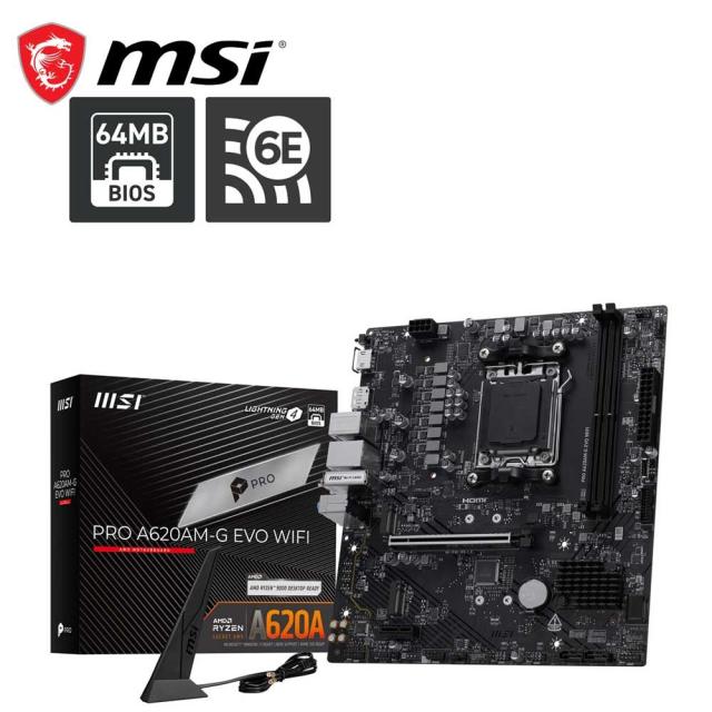 MSI｜エムエスアイ PROA620AM-GEVOWIFI MSI PRO A620AM-G EVO WIFI マザーボード[PROA620AMGEVOWIFI] 返品種別B