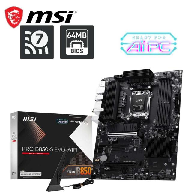 MSI｜エムエスアイ PROB850-SEVOWIFI MSI PRO B850-S EVO WIFI マザーボード[PROB850SEVOWIFI] 返品種別B