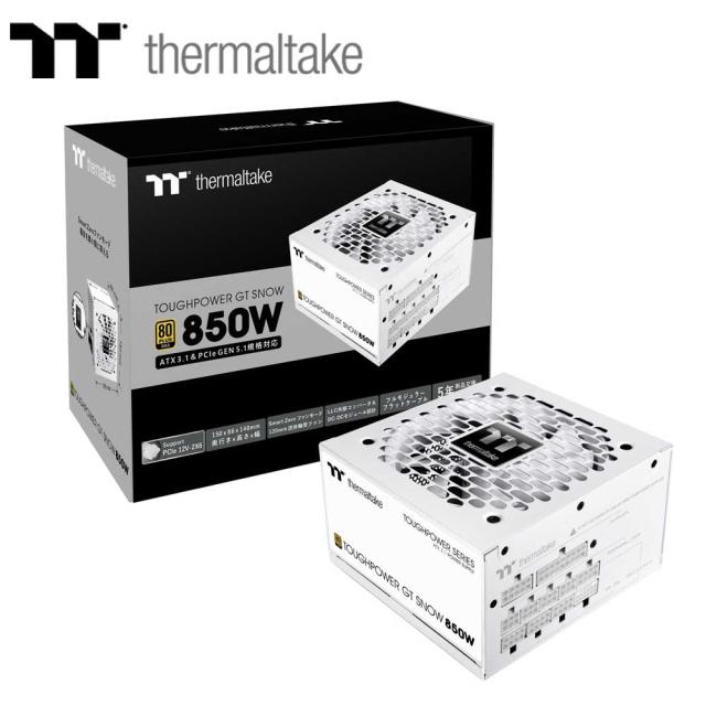 Thermaltake｜サーマルテイク TOUGHPOWER GT/0850W ATX3.1 Snow 電源ユニット（ホワイト） PS-TPT-0850FNFAGJ-W返品種別B