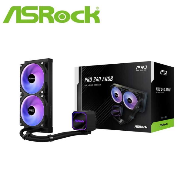 ASRock｜アスロック PRO-240-ARGB 水冷一体型CPUクーラー Pro 240 ARGB（ブラック）[PRO240ARGB] 返品種別B