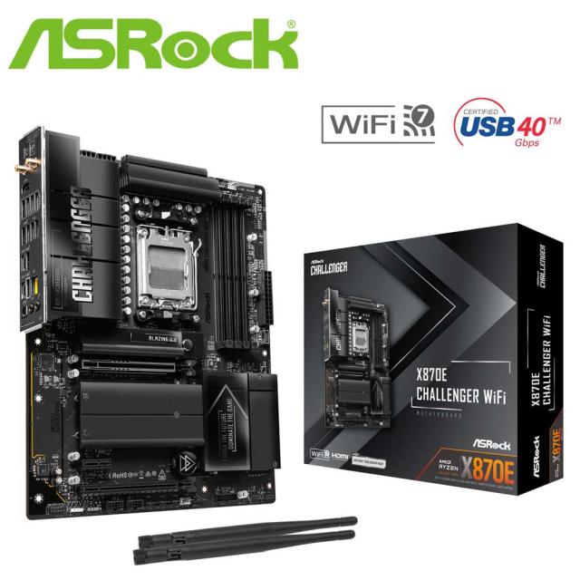 ASRock｜アスロック X870ECHALLENGERWIFI ASRock X870E Challenger WiFi マザーボード（ブラック）[X870ECHALLENGERWIFI] 返品種別B
