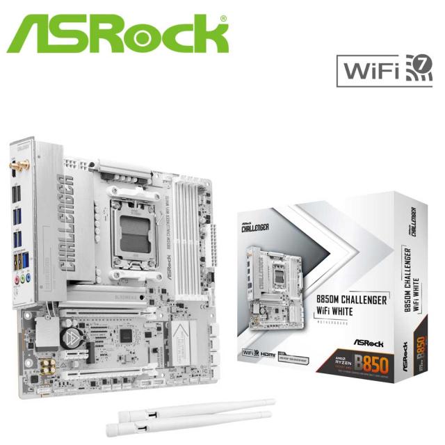 ASRock｜アスロック B850MCHALLENGERWIFIW ASRock B850M Challenger WiFi マザーボード（ホワイト）[B850MCHALLENGERWIFIW] 返品種別B