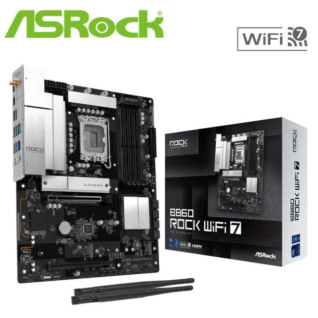 ASRock｜アスロック B860ROCKWIFI7 ASRock B860 Rock WiFi 7 マザーボード（ブラック）[B860ROCKWIFI7] 返品種別B