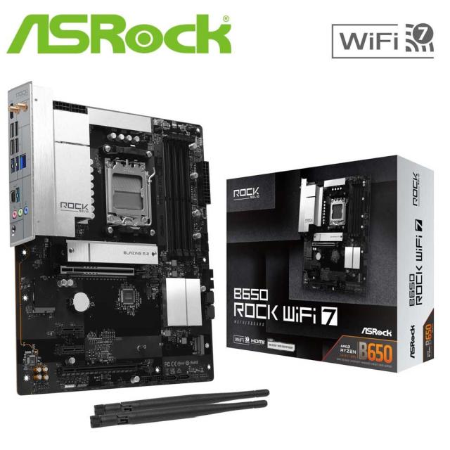 ASRock｜アスロック ASRock B650 Rock WiFi 7 マザーボード　【特典品 USB充電ケーブル付き】 B650 Rock WiFi 7返品種別B