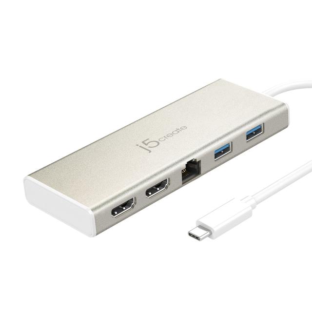 ジェイファイブクリエイト JCD381 PD 60W対応 USB Type-C Dual HDMI ミニドック（シャンパンゴールド）j5create[JCD381] 返品種別A