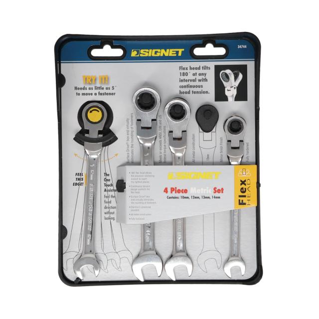 SIGNET 34744 4PCスイベルSIGNETレンチセット(mm )シグネット[34744シグネツト] 返品種別B