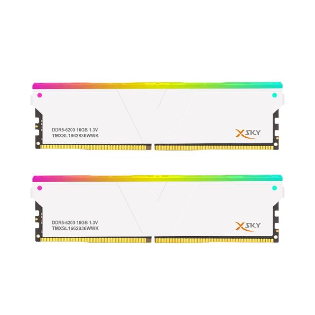 Team RGB DDR5 6200Mhz 16GB×2 white Team RGB DDR5 6200Mhz 16GB×2 white Memoria RAM Team Group T-Force