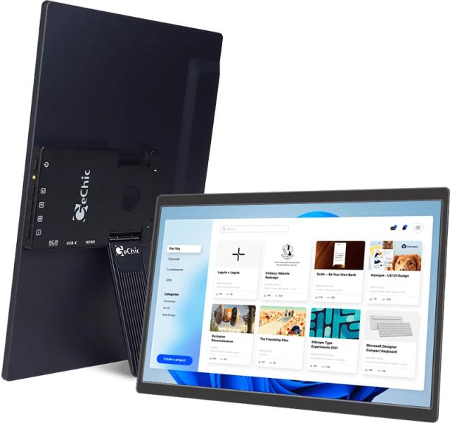 GeChic｜ゲシック ON-LAP/M141E モバイル液晶ディスプレイ(14型/HFS/WUXGA 1920×1200/12.5ms/microHDMI/USB Type-C)(ブラック)On-Lap M141E-R2[ONLAPM141E] 返品種別A