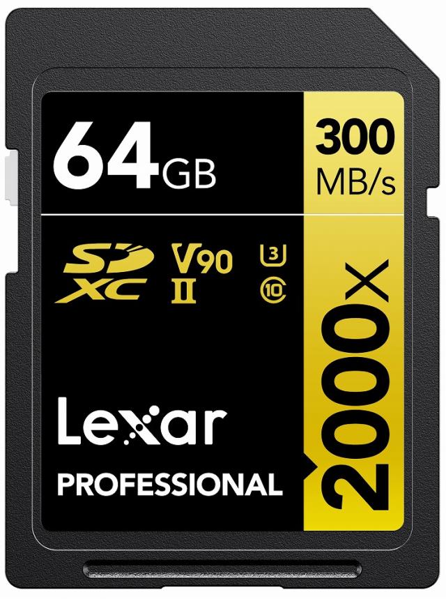 Lexar｜レキサー LSD2000064G-BNNNJ SDXCカード 64GB 2000x UHS-II U3 V90[LSD2000064GBNNNJ] 返品種別B