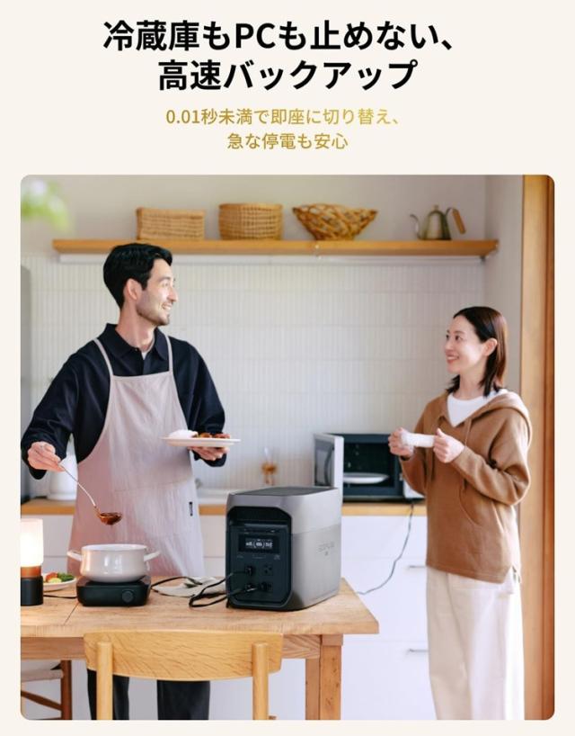 エコフロー EFD3M-G-JP-CBOX ポータブル電源 2048Wh ACコンセント4口