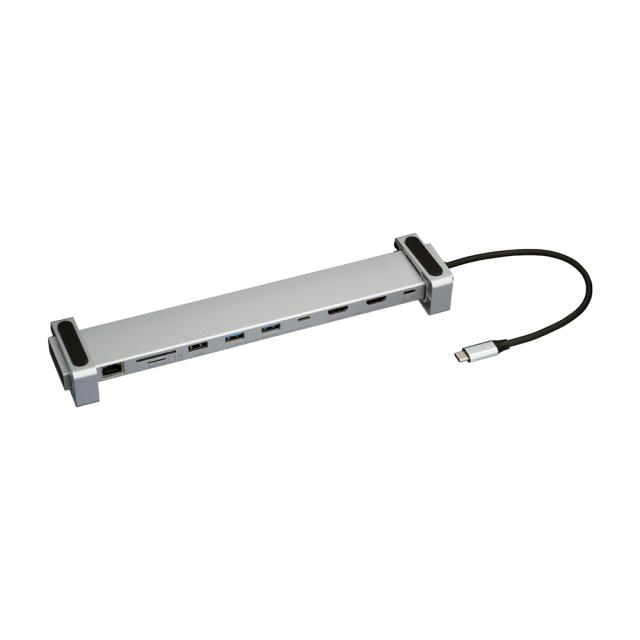 ナカバヤシ UD-C06SL Type-C10in1PCスタンドドッキングステーション（シルバー）[UDC06SL] 返品種別A