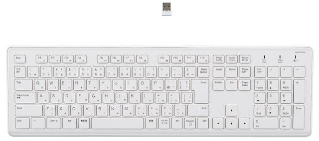MCO FKB-R249W 超静音  2.4GHz 無線静音フルキーボード（ホワイト）[FKBR249W] 返品種別A