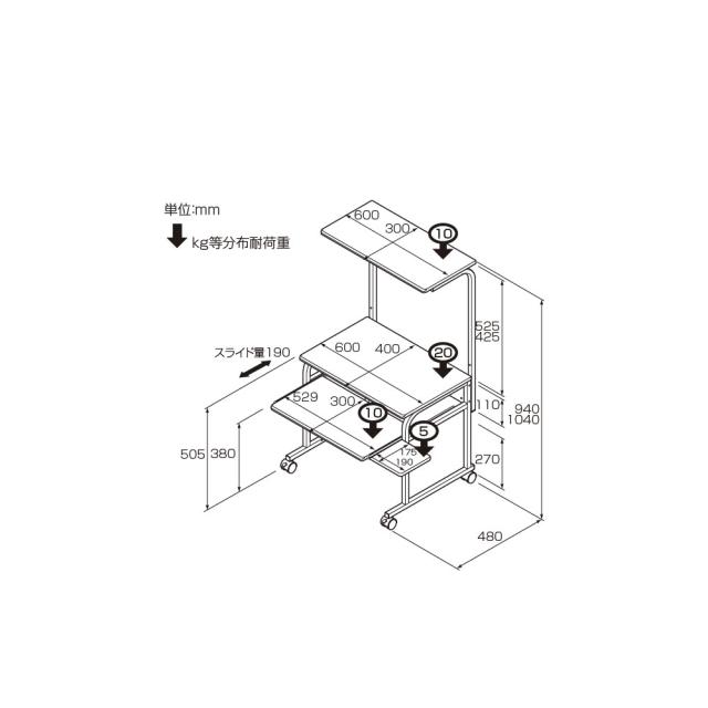 ナカバヤシ PRE-102NM パソコンラックロータイプ（ナチュラル木目）[PRE102NM] 返品種別A_1