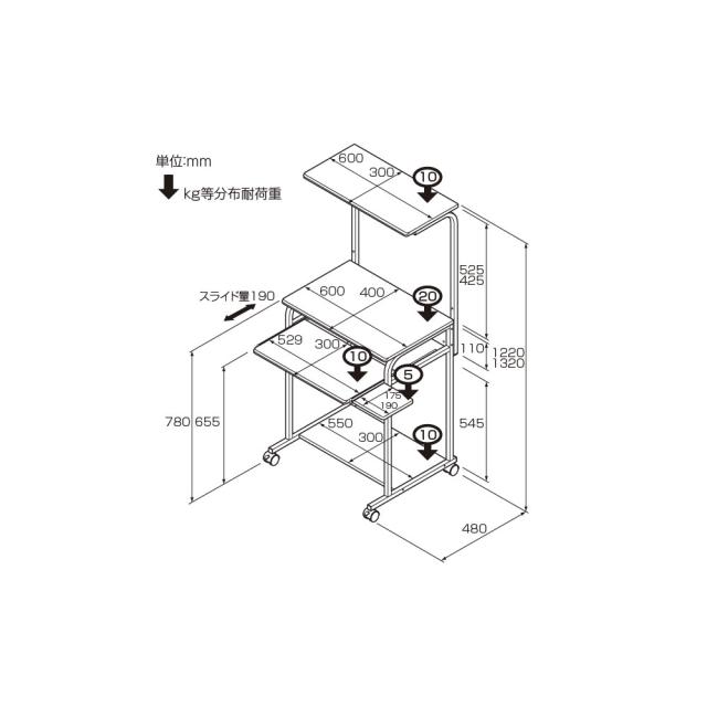 ナカバヤシ PRE-101NM パソコンラック（ナチュラル木目）[PRE101NM] 返品種別A_1