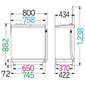 日立 PS-65AS2-W 6.5kg 2槽式洗濯機　ホワイトHITACHI 青空[PS65AS2W] 返品種別A