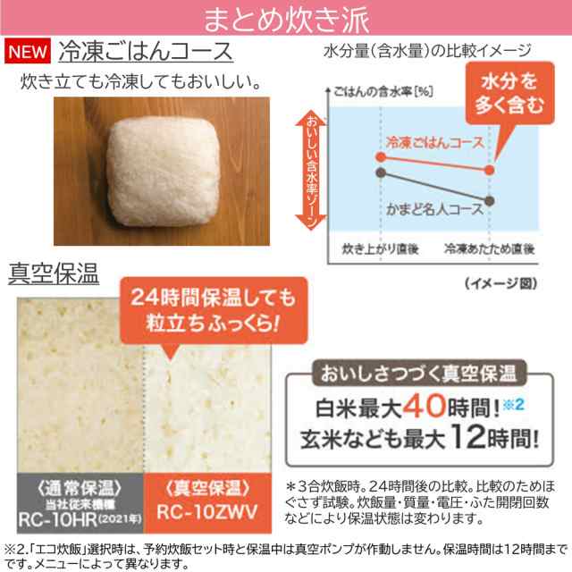 東芝 RC-10VSV-W 真空圧力IHジャー炊飯器（5.5合炊き） グランホワイト