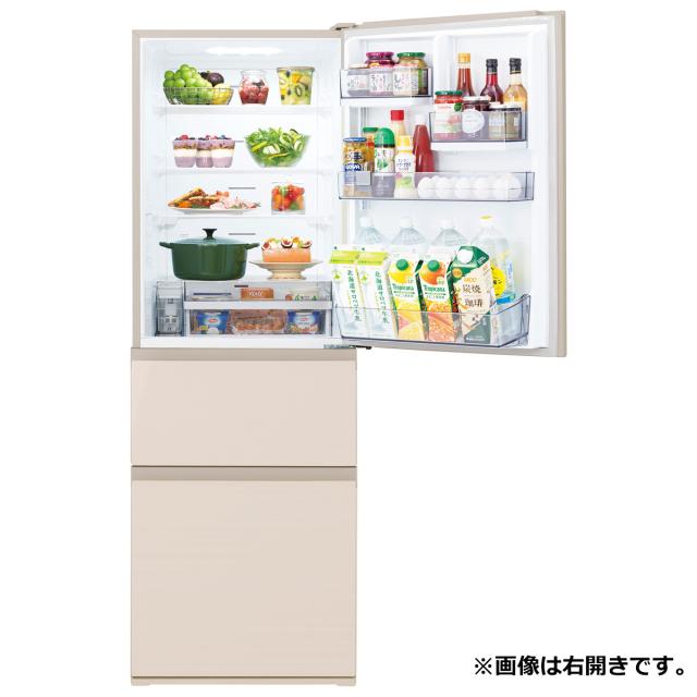 東芝 GR-Y36SVL(UC) 356L 3ドア冷蔵庫（グレインアイボリー）【左開き 