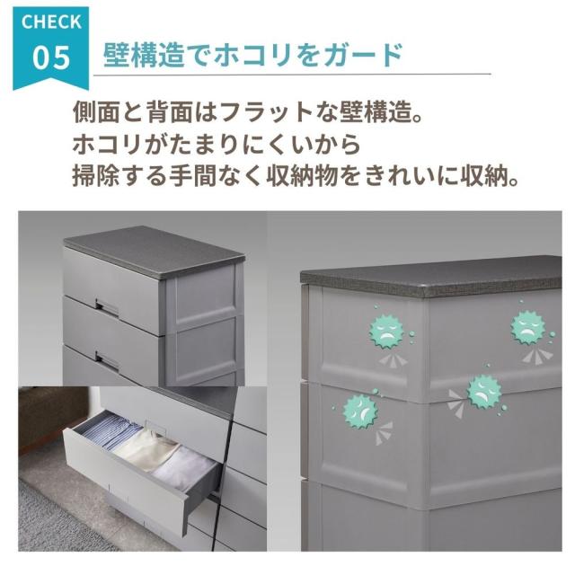 天馬 FCH6505GR フィッツチェスト6505 5段（グレー）Fitsチェスト ベーシック[FCH6505GR] 返品種別A_7