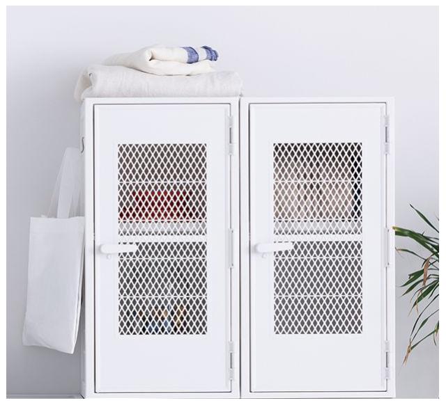 天馬 フィッツ　ペグキャビネット　ロッカー型収納ボックス　メッシュ扉（ホワイト） FPEGC-MESH-WH返品種別A_4