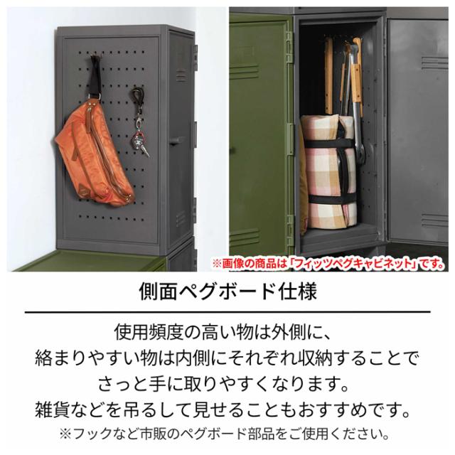 天馬 フィッツ　ペグキャビネット　ロッカー型収納ボックス　メッシュ扉（ホワイト） FPEGC-MESH-WH返品種別A_5