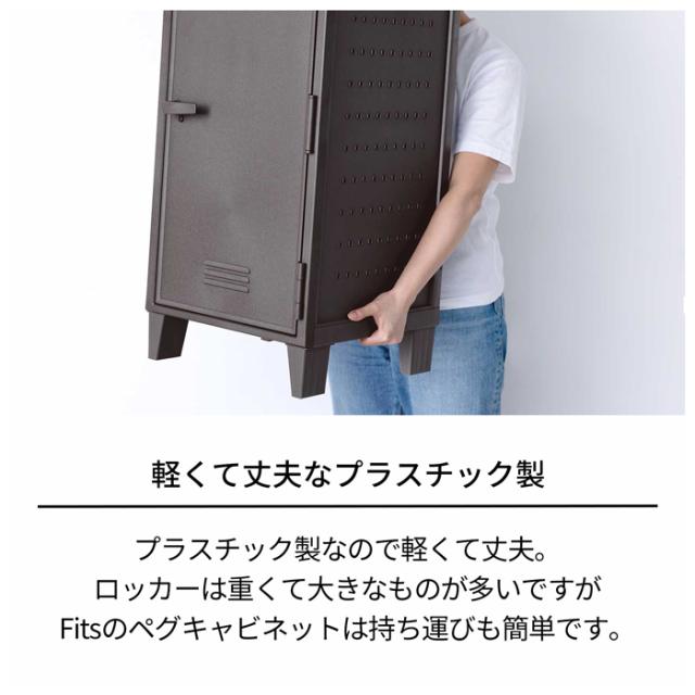 天馬 フィッツ　ペグキャビネット　ロッカー型収納ボックス　メッシュ扉（ホワイト） FPEGC-MESH-WH返品種別A_6