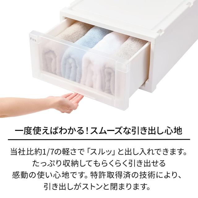天馬 【2個組】フィッツケース アドバンス 押入れ収納 幅44×奥行74×高さ23cm（ホワイトクリア） 2025年新色 AD74-44M-2返品種別A_6