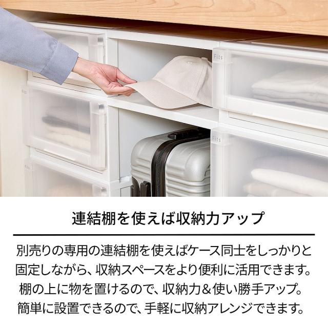 天馬 【2個組】フィッツケース アドバンス 押入れ収納 幅44×奥行74×高さ23cm（ホワイトクリア） 2025年新色 AD74-44M-2返品種別A_10