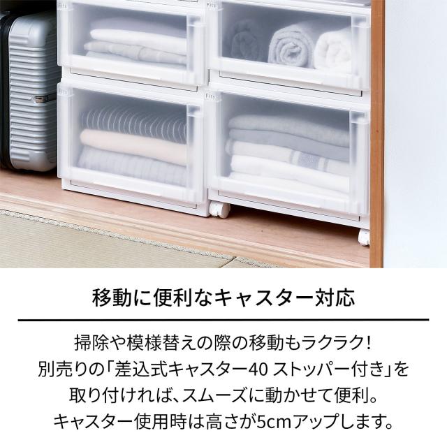 天馬 【2個組】フィッツケース アドバンス 押入れ収納 幅44×奥行74×高さ23cm（ホワイトクリア） 2025年新色 AD74-44M-2返品種別A_11
