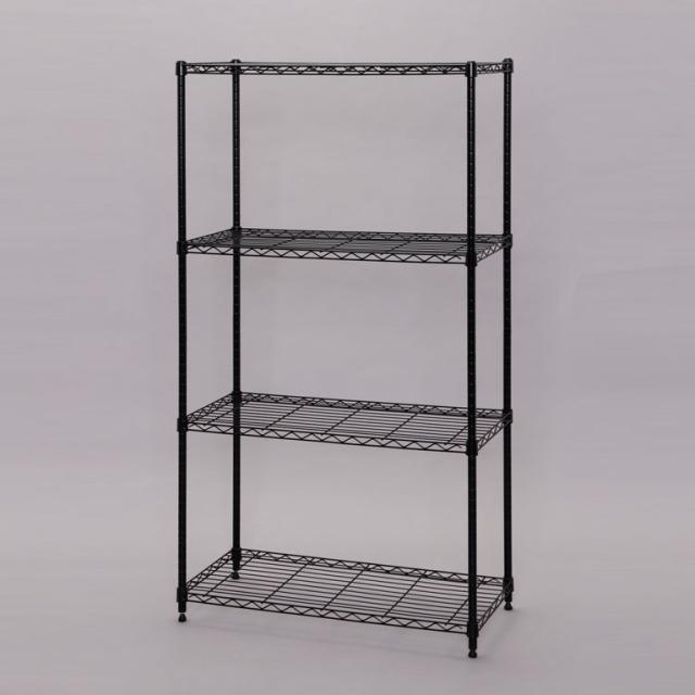 アイリスオーヤマ CMM-75144-BK カラーメタルラック（4段・75cm幅）マットブラックIRIS[CMM75144BK] 返品種別A