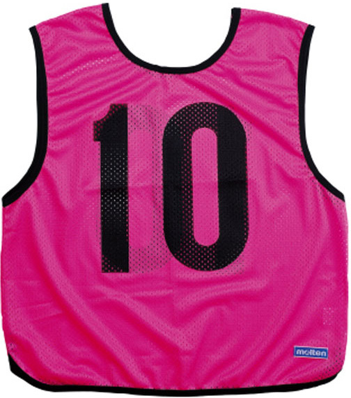モルテン MT-GB0112PK ゲームベストジュニア 番号1〜10 10枚セット（蛍光ピンク）Molten ゲームビブス[MTGB0112PK] 返品種別A
