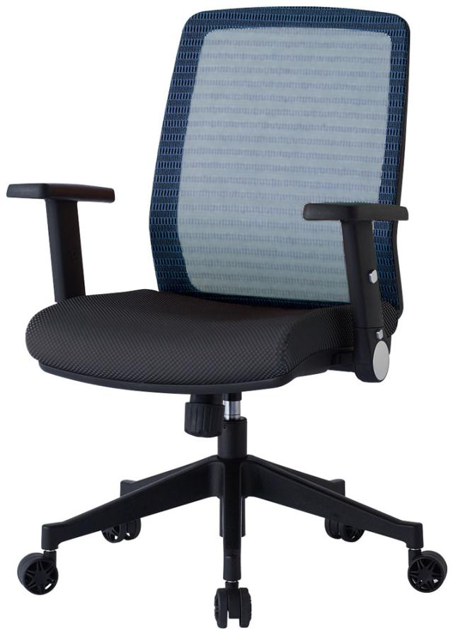 コイズミ JG4304BL 書斎用チェア 肘付き（ブルー）KOIZUMI[JG4304BL] 返品種別A