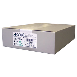 エーワン 28719 マルチプリンタラベル A4判 ノーカット 500シートA-one[28719エワン] 返品種別A