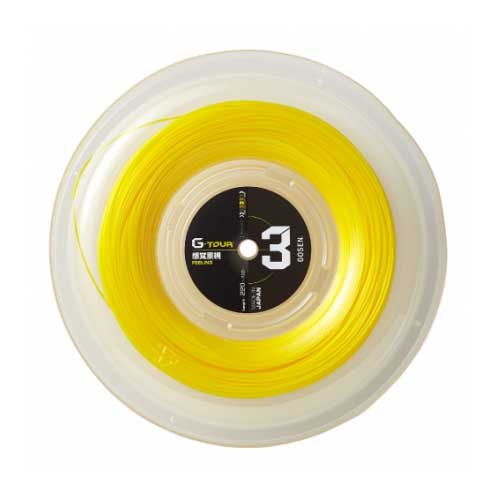 ゴーセン 硬式テニス用ガット　ジー・ツアー3（ソリッドイエロー・1.23mm×220m） GOS-TSGT312SY返品種別A
