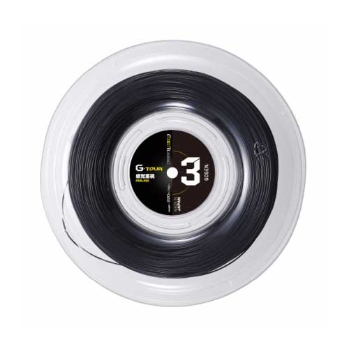 ゴーセン 硬式テニス用ガット　ジー・ツアー3（ブラック・1.28mm×220m） GOSEN G-TOUR series G-TOUR3 16LGA GOS-TSGT302BK返品種別A