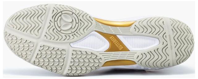 バタフライ BUT-93620-944-28.0 卓球シューズ レゾライン リフォネス（ホワイト×ゴールド・サイズ：28.0cm）[BUT93620944280] 返品種別A