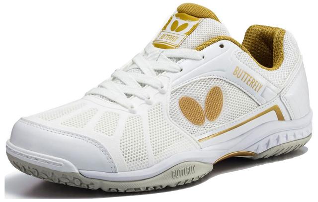 バタフライ BUT-93620-944-28.5 卓球シューズ レゾライン リフォネス（ホワイト×ゴールド・サイズ：28.5cm）[BUT93620944285] 返品種別A