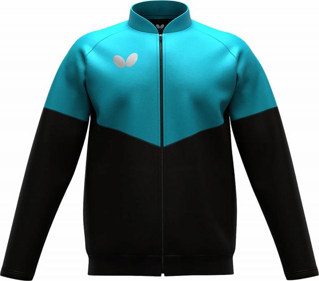 バタフライ 男女兼用 ウィルバー・TRジャケット（ターコイズブルー・サイズ：L） BUTTERFLY 卓球 BUT-47250-123-L返品種別A