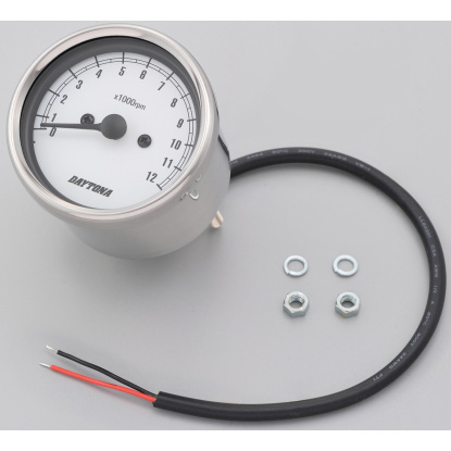 デイトナ 15642 機械式タコメーター Φ60 12000rpm　ホワイトLED照明DAYTONA[15642デイトナ] 返品種別B