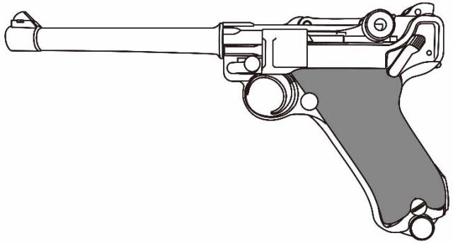 マルシン工業 LUGER P-08 6インチ マリーネ チェッカー木製グリップ ダミーカートリッジ仕様モデルガン 返品種別B
