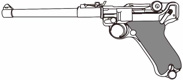 マルシン工業 LUGER P-08 8インチ ランゲラウフ ブラックABSグリップ ダミーカートリッジ仕様モデルガン  返品種別B